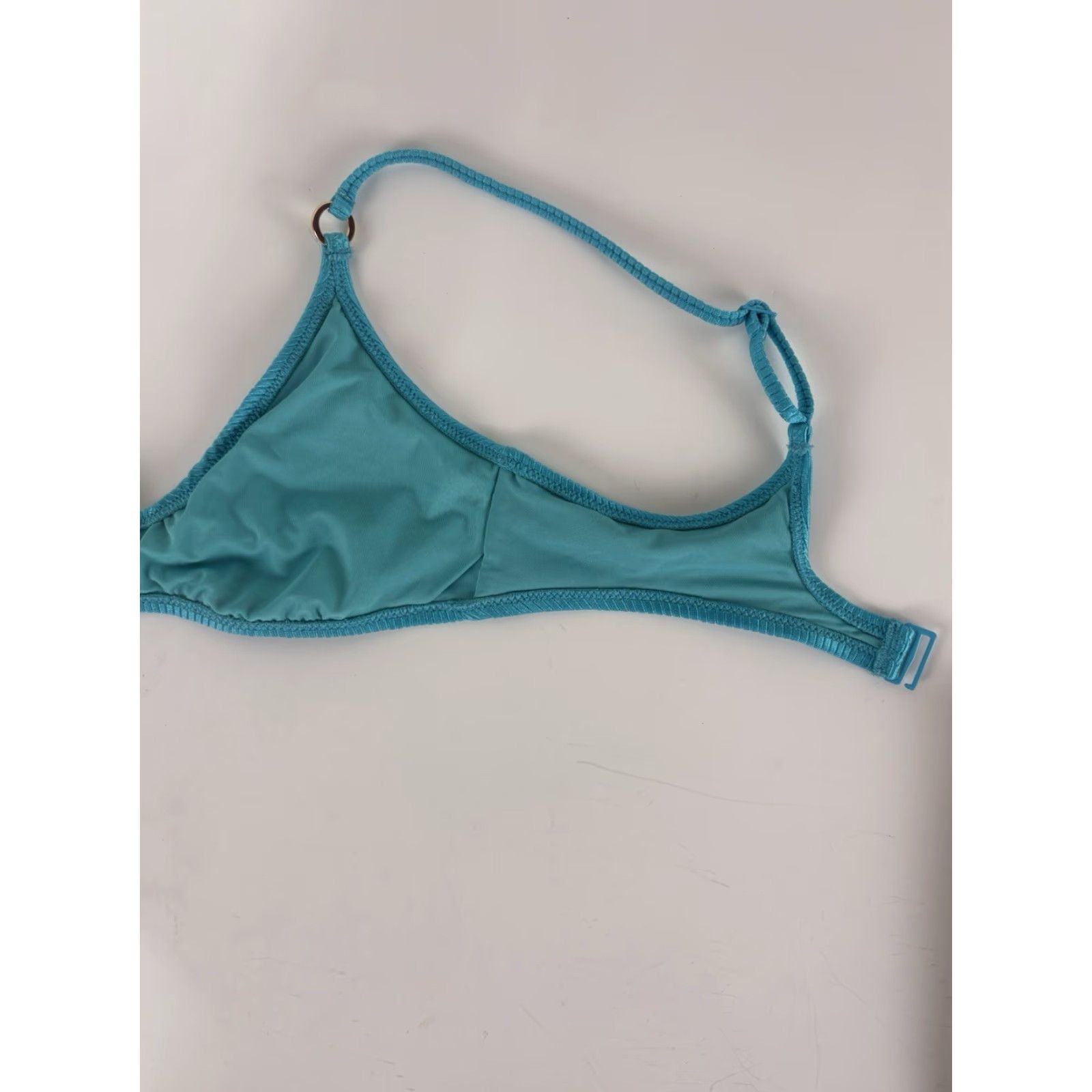 Vintage Aerie Turquoise Bikini Top Womens M Scoop V-Neck No Padding Adjustable Strap Back Logo Beach Modern Size M / US 6-8 / IT 42-44 - 3 Thumbnail