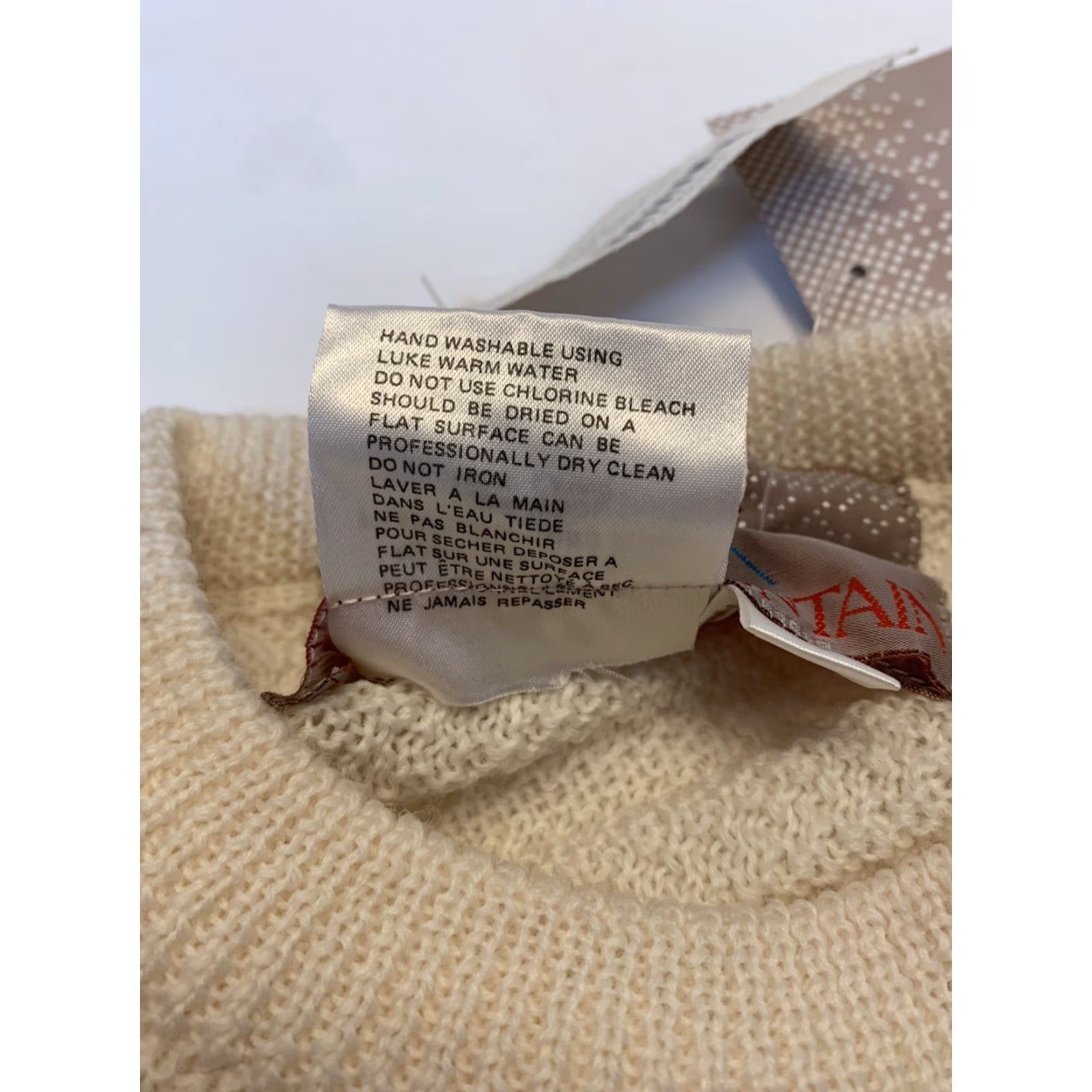Vintage VINTAGE Snowy Mountain Fisherman Ski Sweater 100% Wool Chunky Knit Size L Beige NEW NOS Size US L / EU 52-54 / 3 - 4 Thumbnail