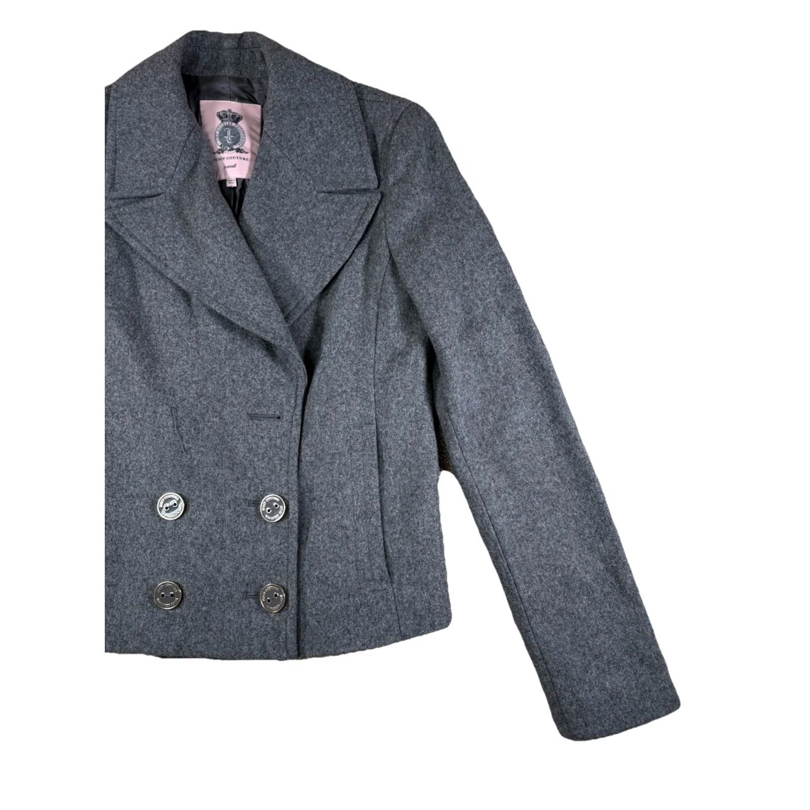 Juicy Couture VINTAGE Juicy Couture Blazer Wool Tweed Grey XS Women Junior? Size XS / US 0-2 / IT 36-38 - 3 Thumbnail