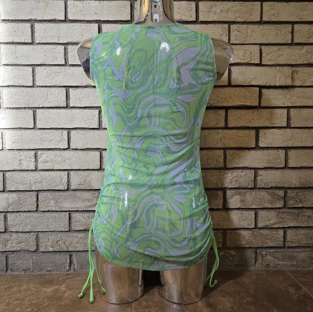 Shein Green Neon Detailed SHEIN Bikini Cover Up Size ONE SIZE - 2 Thumbnail