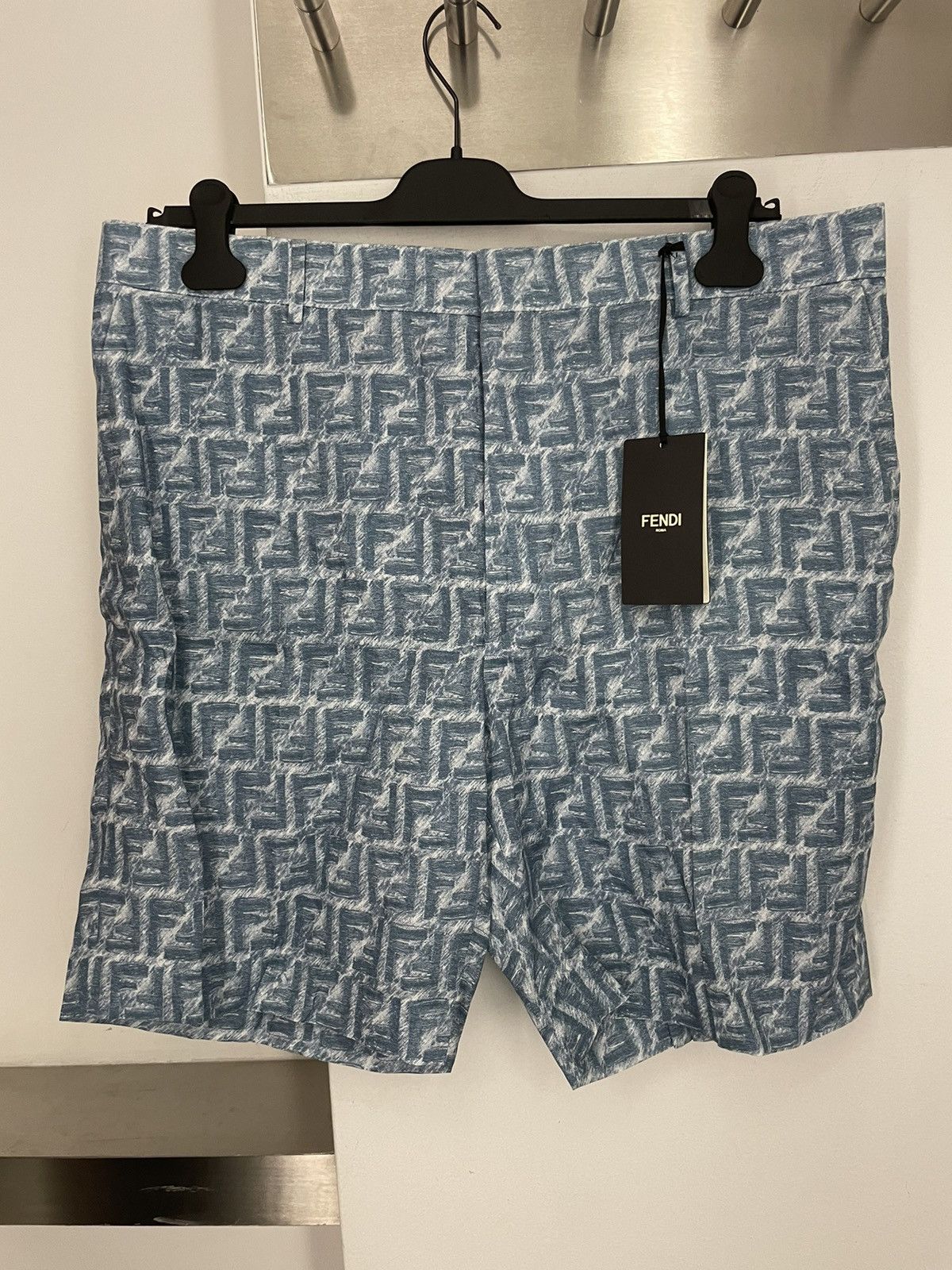 Fendi Blue FF linen shorts Size US 37 - 2 Thumbnail