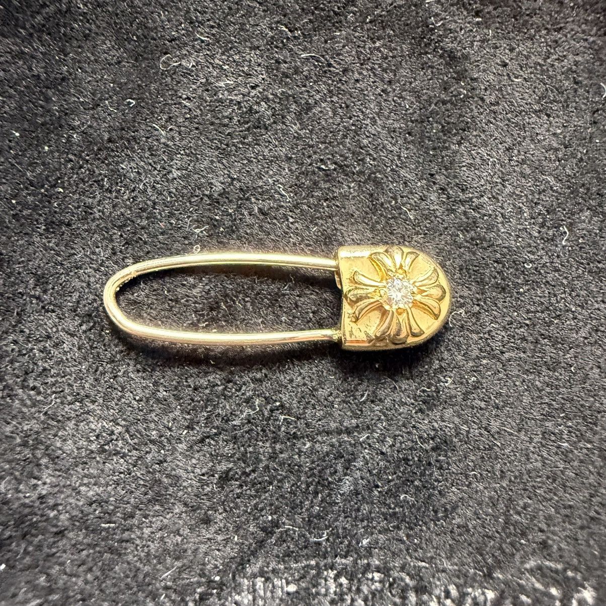 Chrome Hearts Chrome Hearts Safety Pin Earring with Diamonds Size ONE SIZE - 1 Thumbnail