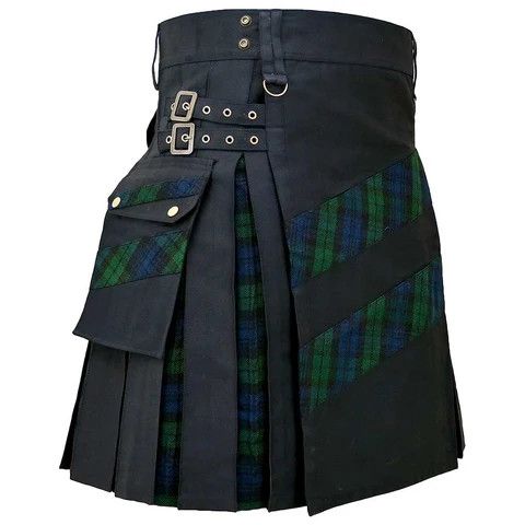 Other Modern Hybrid Kilt Tartan Black Watch Cross Stripes Size US 32 / EU 48 - 2 Thumbnail