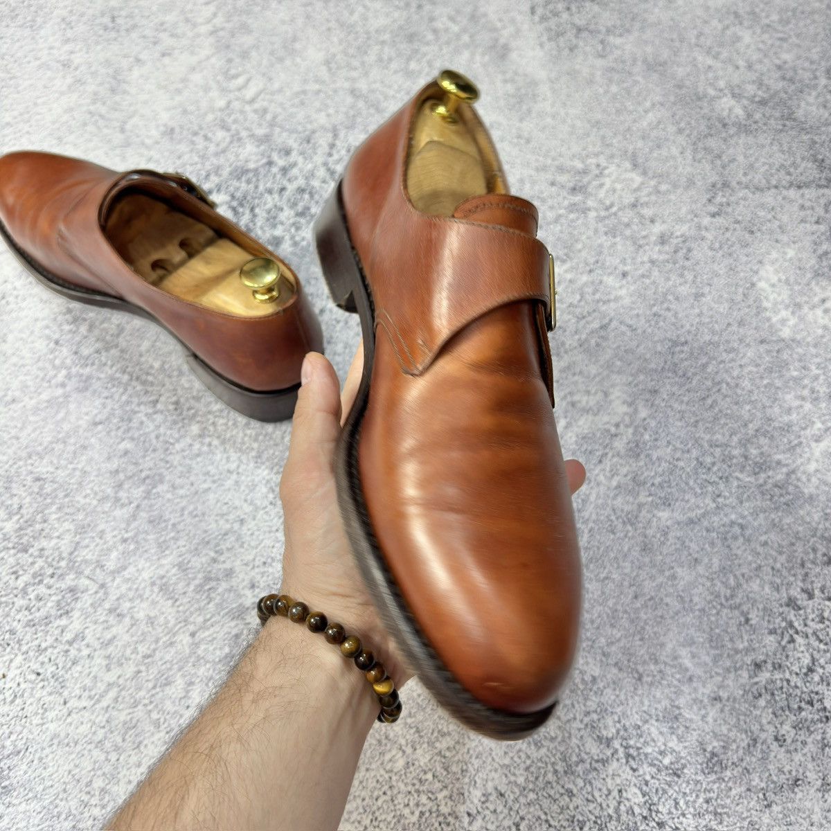 Bexley × Designer × Handmade Bexley Mens Buckle Shoes Monk Straps US9 UK8 Size US 9 / EU 42 - 6 Thumbnail