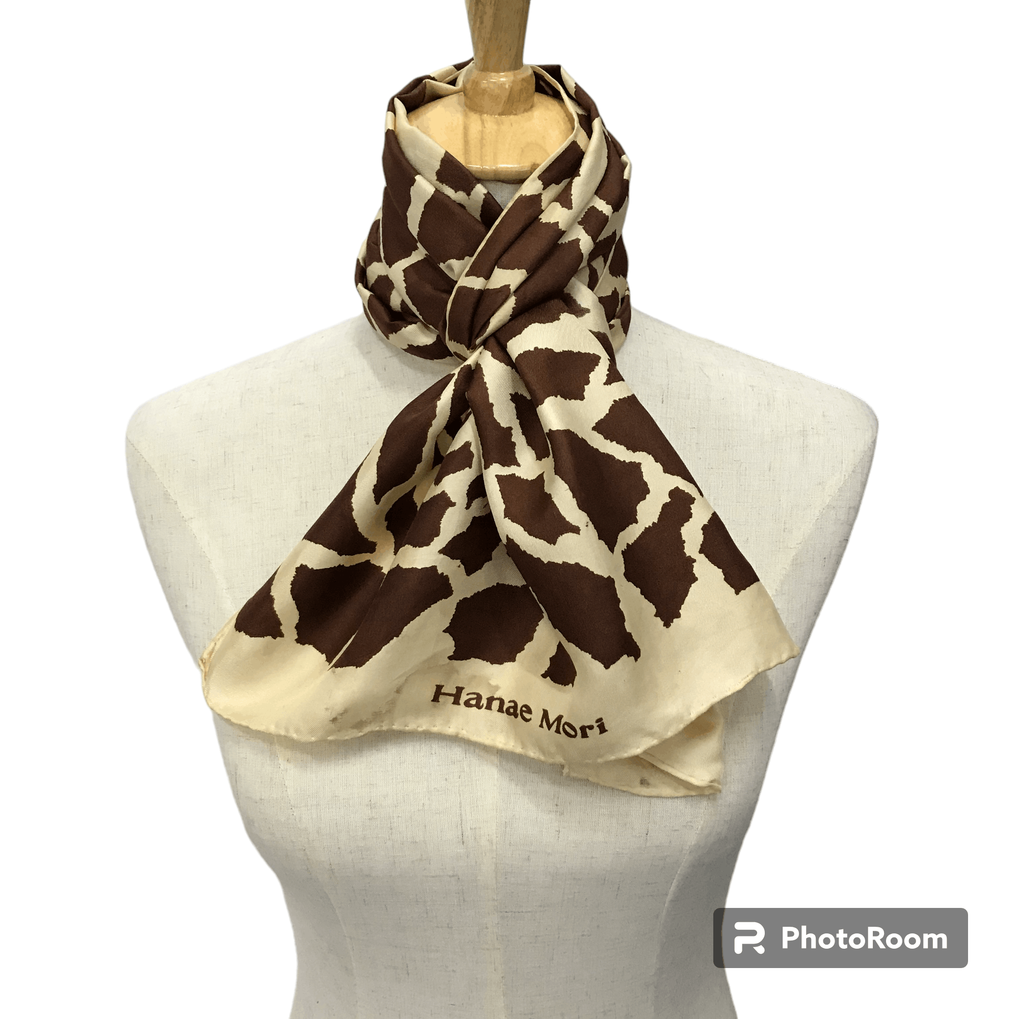 Hanae Mori Vintage Hanae Mori Giraffe Spots Stole Silk Scarf M73 Size ONE SIZE - 1 Thumbnail
