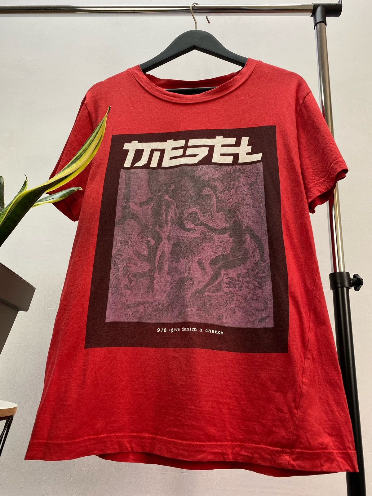 Diesel × Vintage Y2K Diesel Adam and Eve T Shirt Size US XS / EU 42 / 0 - 2 Thumbnail
