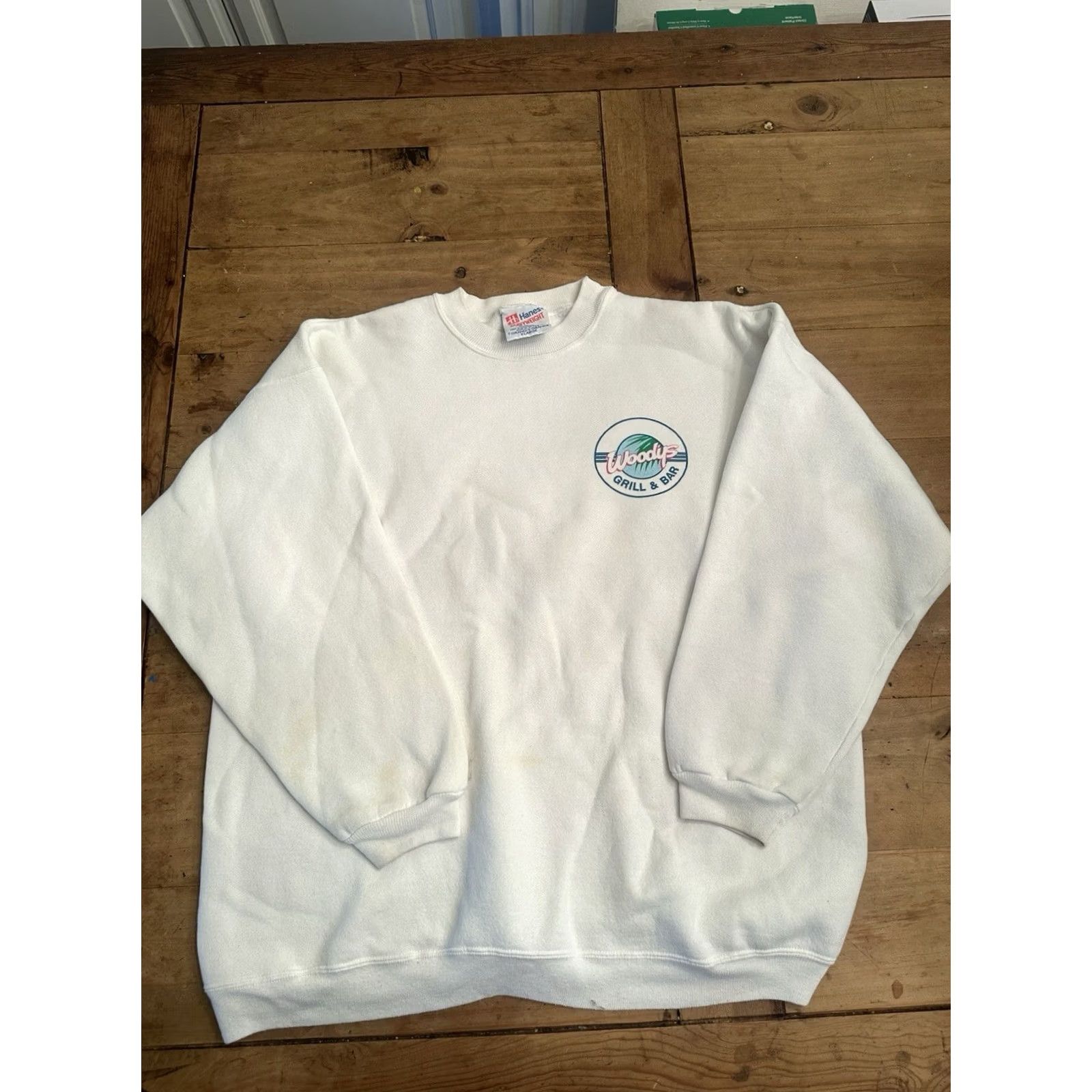 Vintage VINTAGE Woody’s Grill And Bar Sweatshirt Crewneck White XL Men XL Pullover Sweatshirt Size US XL / EU 56 / 4 - 2 Thumbnail