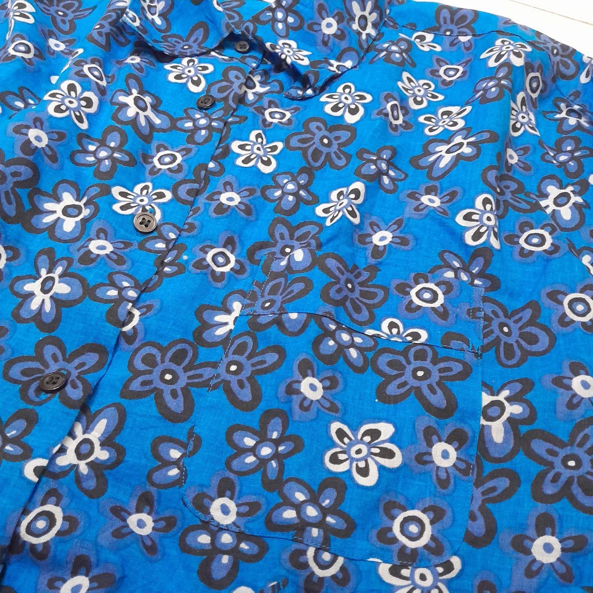 Marni × Uniqlo Uniqlo x MARNI Blue Floral Buttoh Up Shirt Size US L / EU 52-54 / 3 - 3 Thumbnail