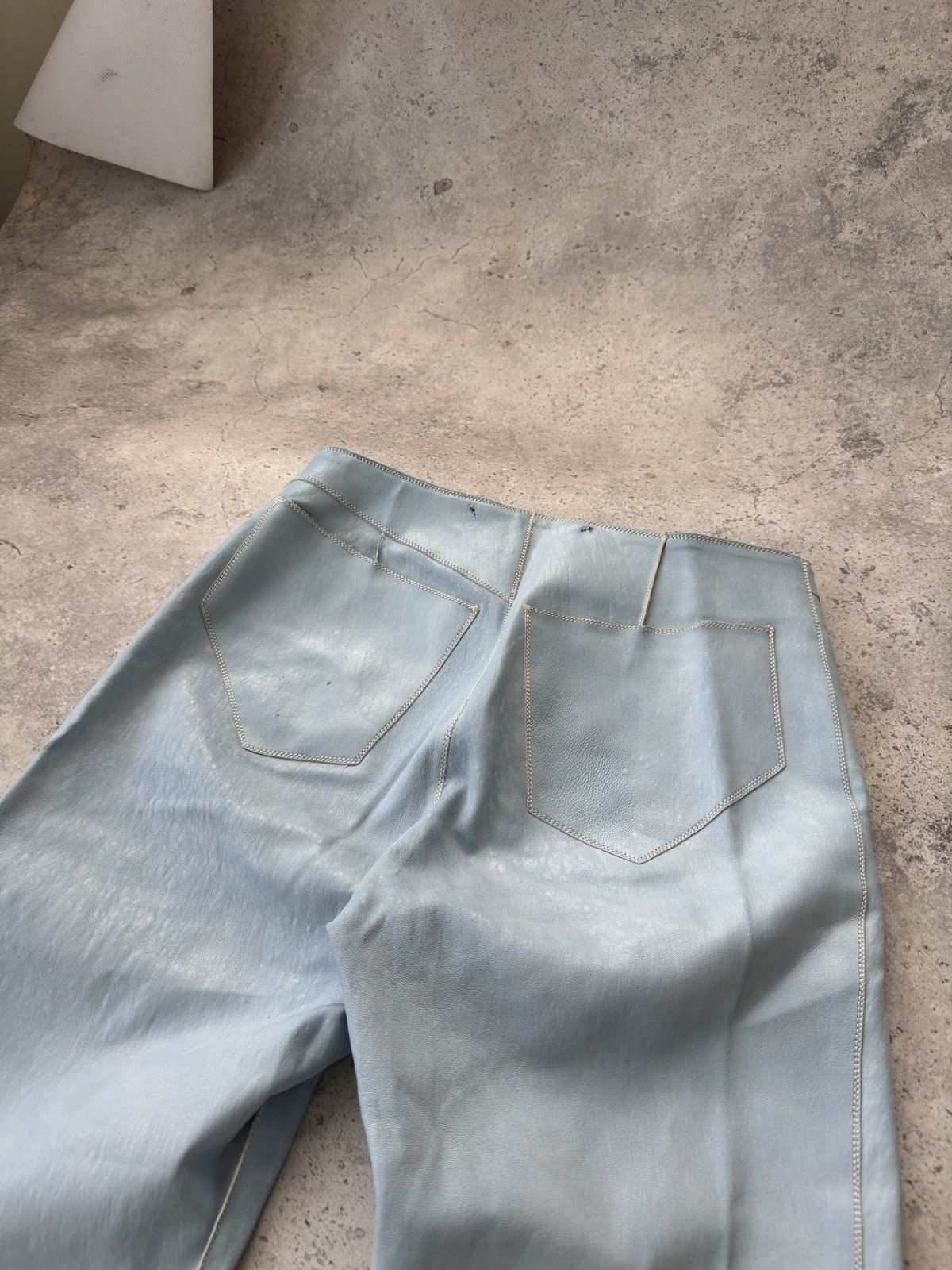 Hysteric Glamour × Japanese Brand × Le Grande Bleu (L.G.B.) Vintage Heavenly Blue Japanese Style Leather Pants Size US 29 - 3 Thumbnail