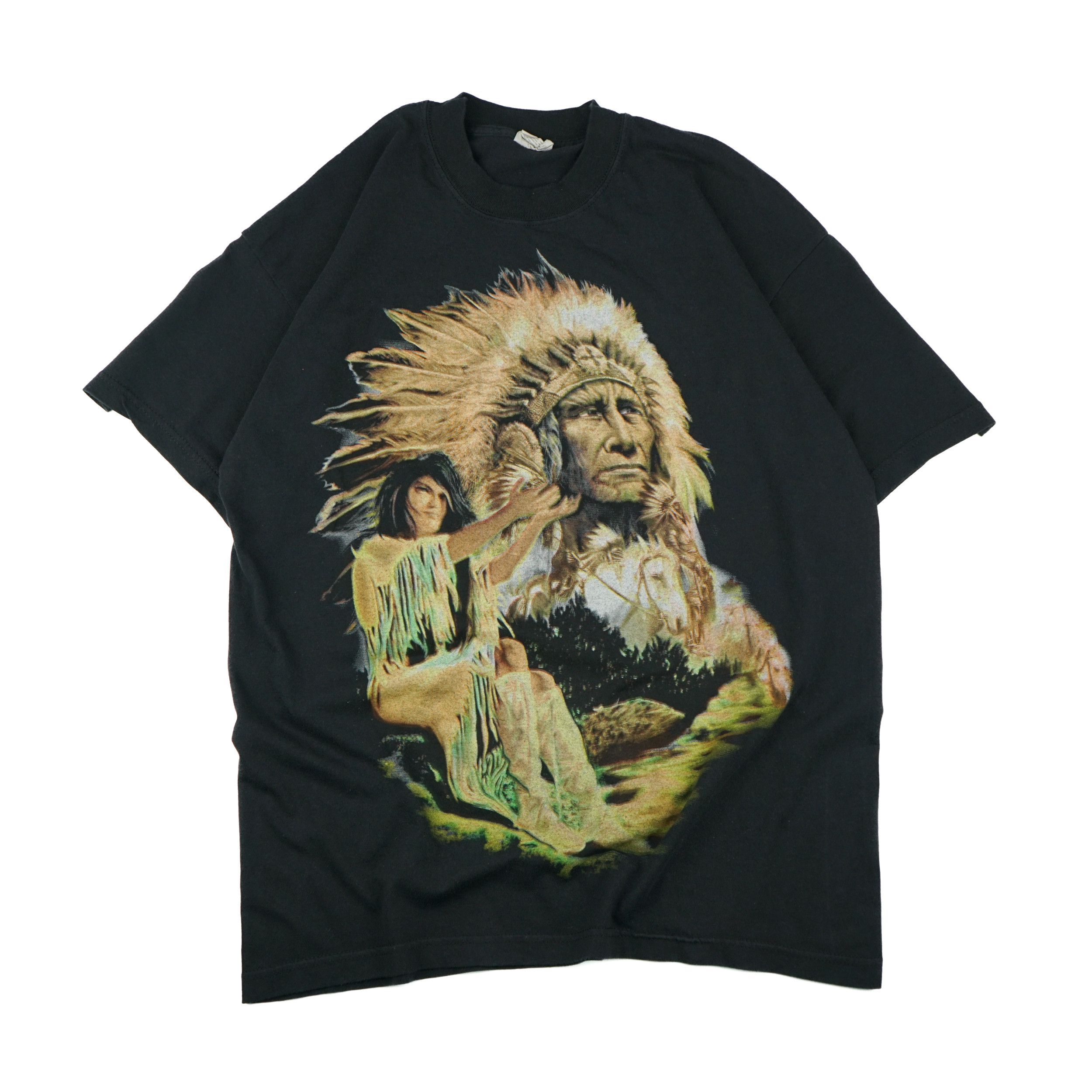 Band Tees × Vintage Vintage 90s Native American T-Shirt Size US L / EU 52-54 / 3 - 1 Thumbnail