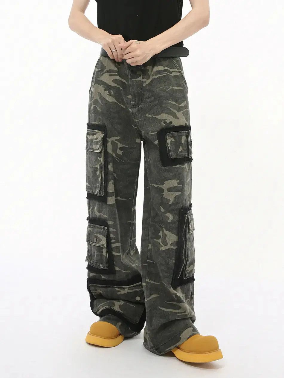 Japanese Brand Retro loose pocket camouflage straight leg jeans Size US 32 / EU 48 - 4 Thumbnail