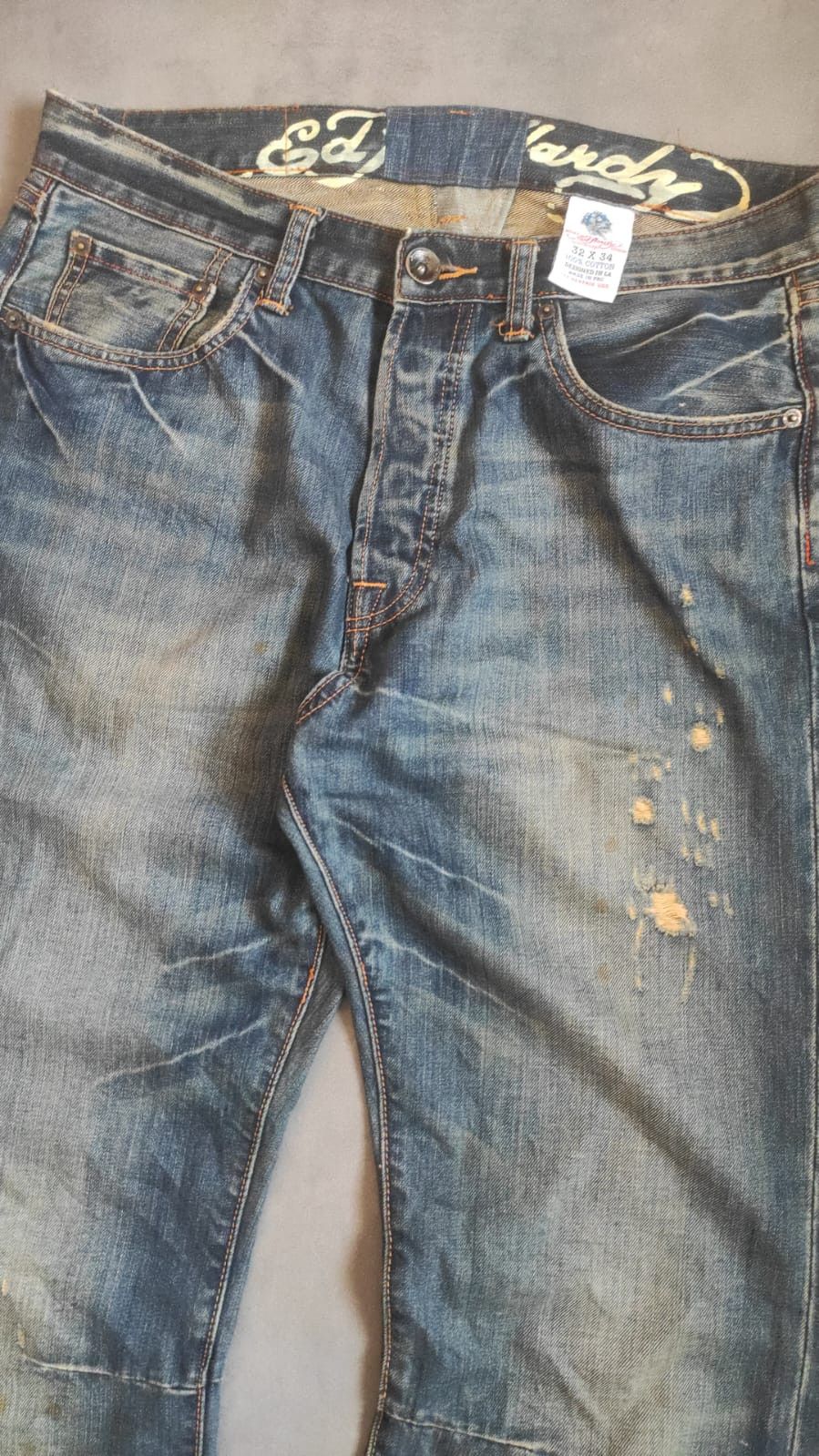 Ed Hardy Ed Hardy vintage denim jeans 32x34 skull spider y2k 00s Size US 32 / EU 48 - 7 Thumbnail