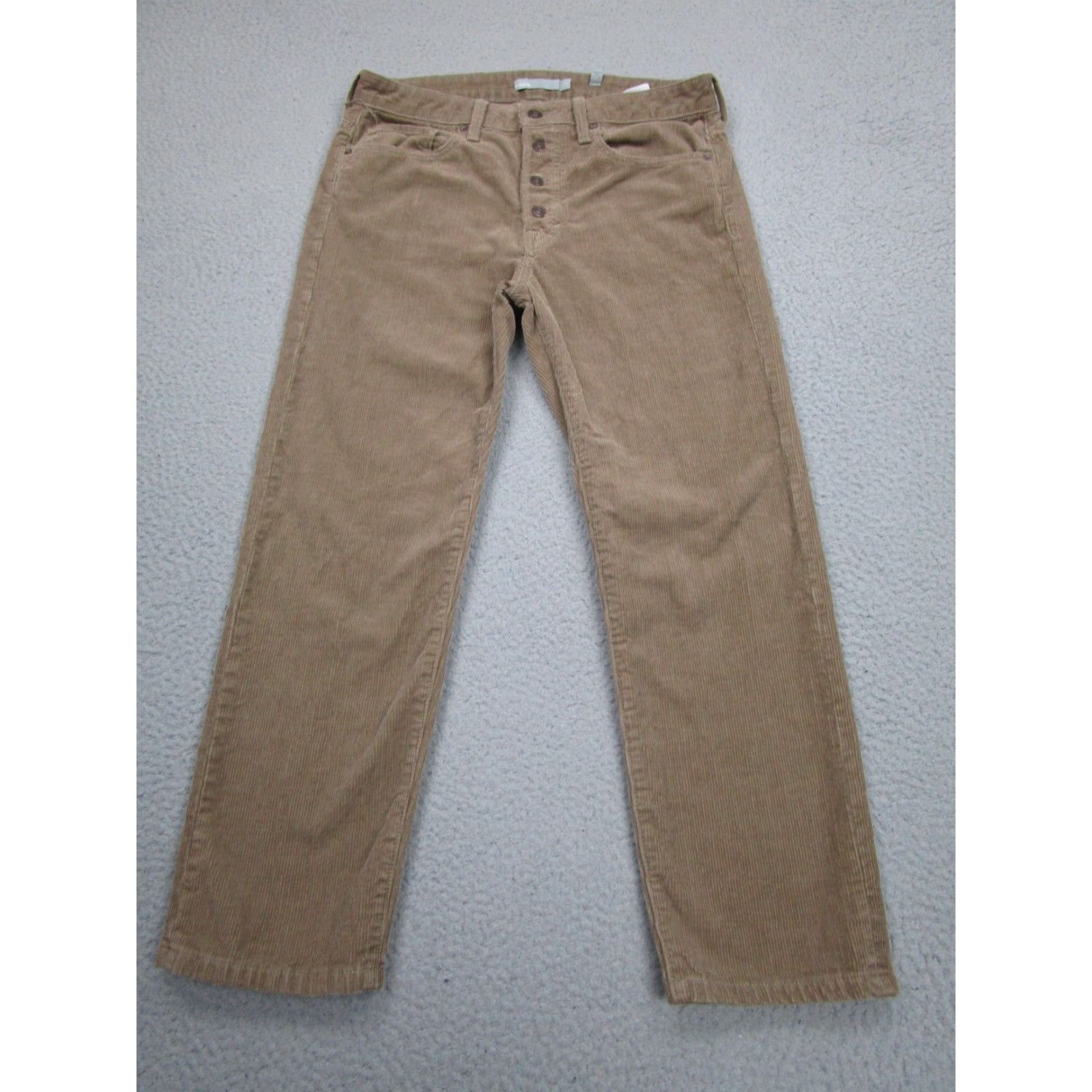Vince Vince Womens 4 Beige Corduroy Straight Leg Pants Button Fly Casual Pants Size 27" / US 4 / IT 40 - 2 Thumbnail