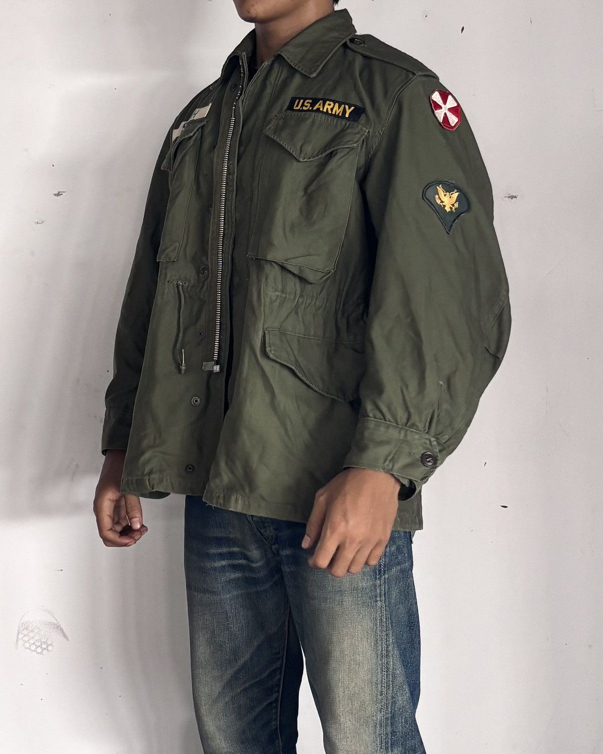 Vintage 50s U.S Army OG Military Parkas Jacket With Emblem Size US M / EU 48-50 / 2 - 9 Thumbnail