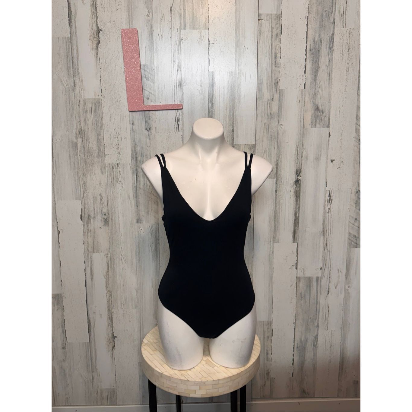 Pretty Green Poetry Black Strappy Back Bodysuit – Size L Size L / US 10 / IT 46 - 1 Thumbnail