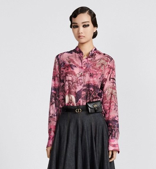 Dior o1w1db10824 Cotton Voile Blouse in Multicolor Size S / US 4 / IT 40 - 4 Thumbnail