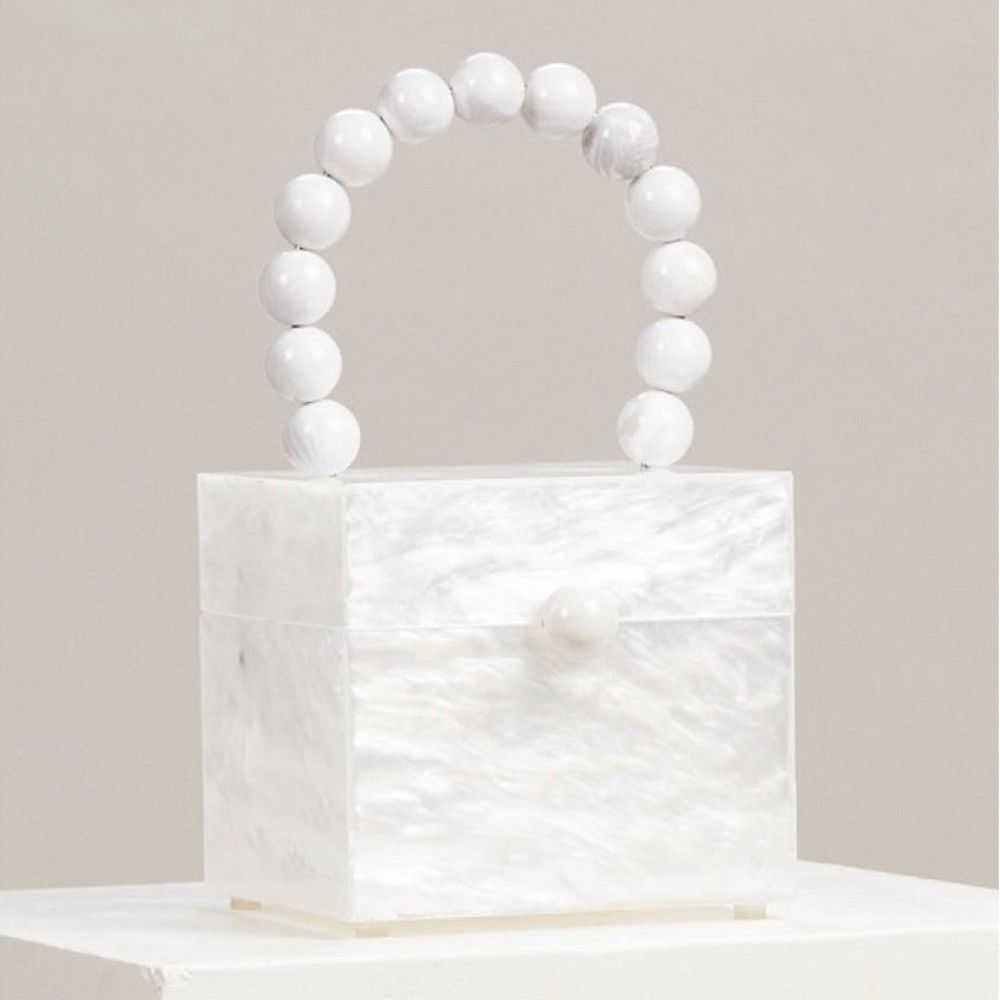 Cult Gaia Cult Gaia Eos Box Bag in Pearl Size ONE SIZE - 1 Thumbnail