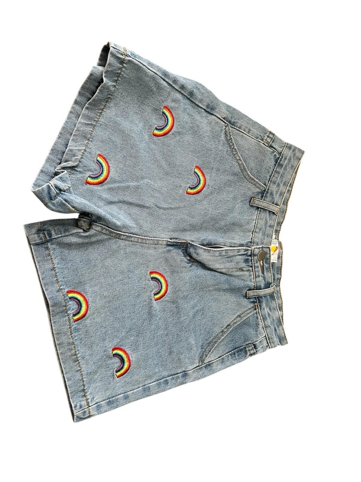 Cheap Monday Cheep Denim Shorts & Dotti Crop Rainbow High Rise - Size M Size 32" / US 10 / IT 46 - 2 Thumbnail