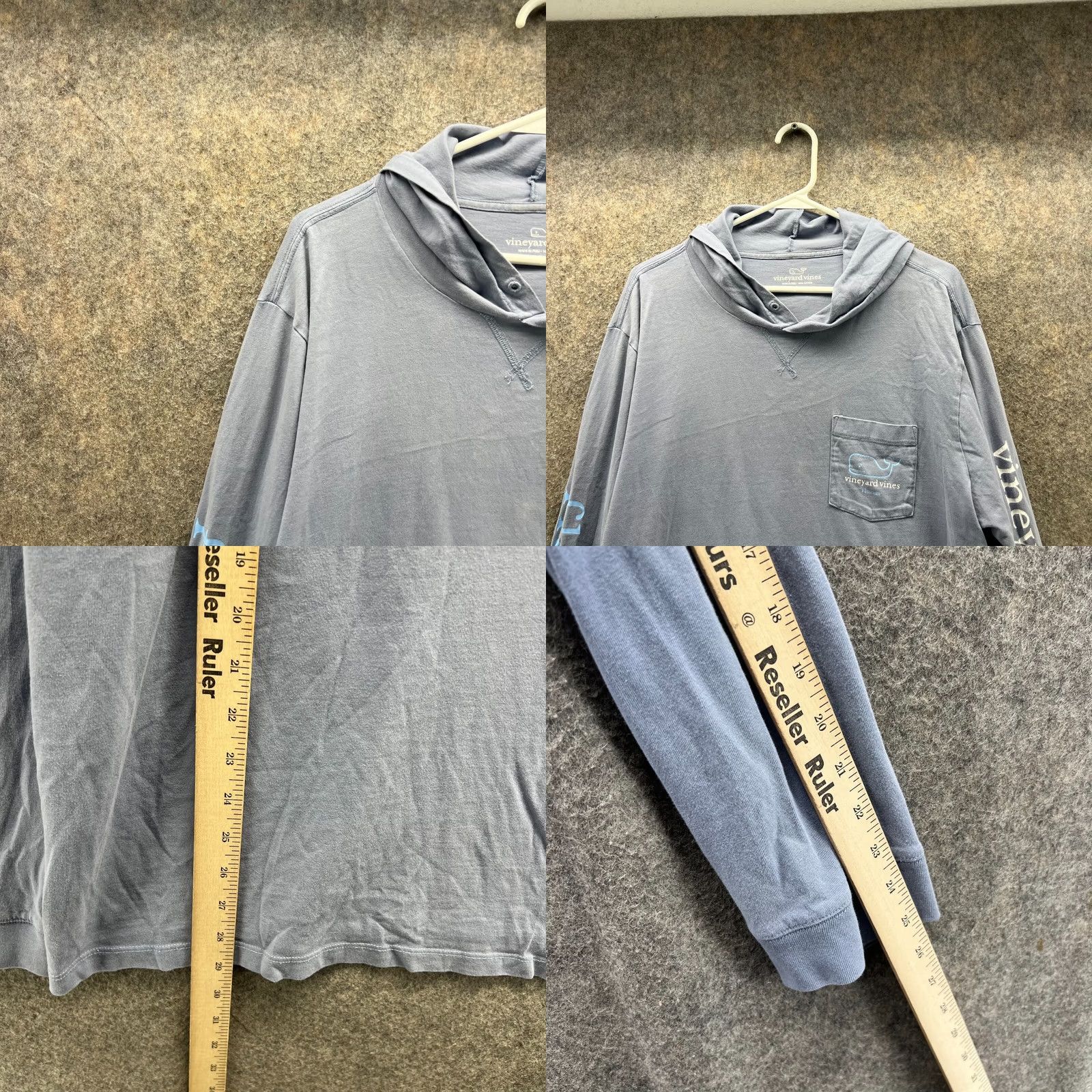 Vineyard Vines VINTAGE Vineyard Vines Sweater Hooded Pullover Large Blue Fleece Wool Cotton Logo Men's Regular Size L Size US L / EU 52-54 / 3 - 8 Thumbnail