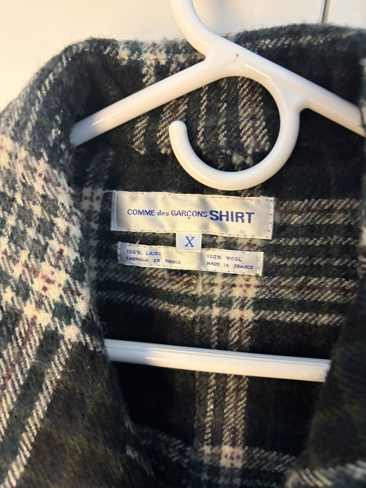 Comme des Garcons SHIRT 2000s Comme des Garcon Shirt Plaid Wool Overcoat Size US M / EU 48-50 / 2 - 2 Thumbnail