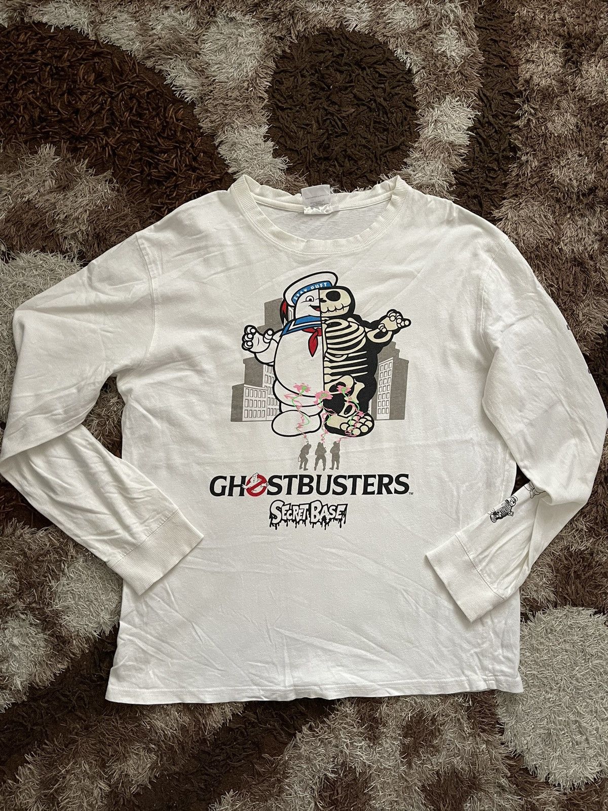 image of Movie x Vintage Ghostbusters Secret Base Tee Very in White, Men's (Size Large)