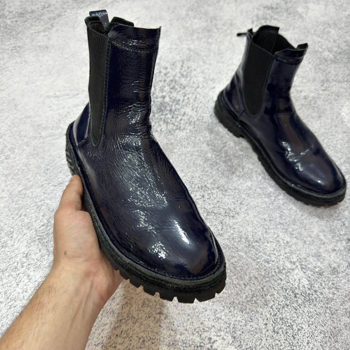 Designer × Handmade × MoMA Moma Mens Chelsea Boots Patent Leather US8 UK7 26cm Size US 8 / EU 41 - 4 Thumbnail