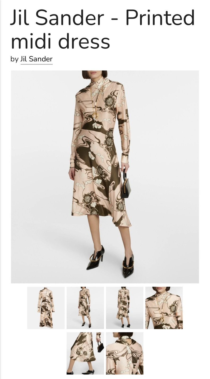 Jil Sander New ‘23 Jil Sander Midi dress peony abstract print sz 32 xs Size XXS / US 00 / IT 34 - 3 Thumbnail
