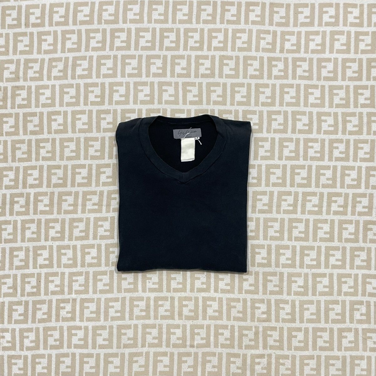Vintage × Yohji Yamamoto Vintage Yohji Yamomoto Plain V Neck Tee Size US M / EU 48-50 / 2 - 1 Thumbnail
