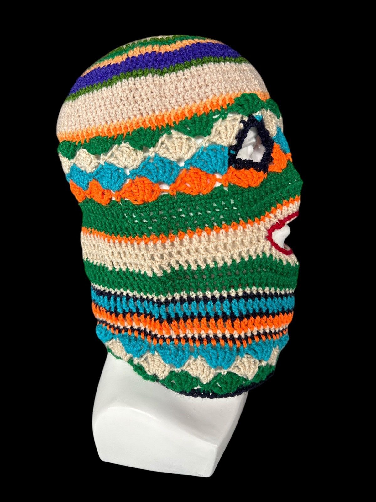 Japanese Brand × Kapital × Vintage Very Rare Crochet Knitted Handmade Balaclava Masked ☠️☠️ Size ONE SIZE - 4 Thumbnail