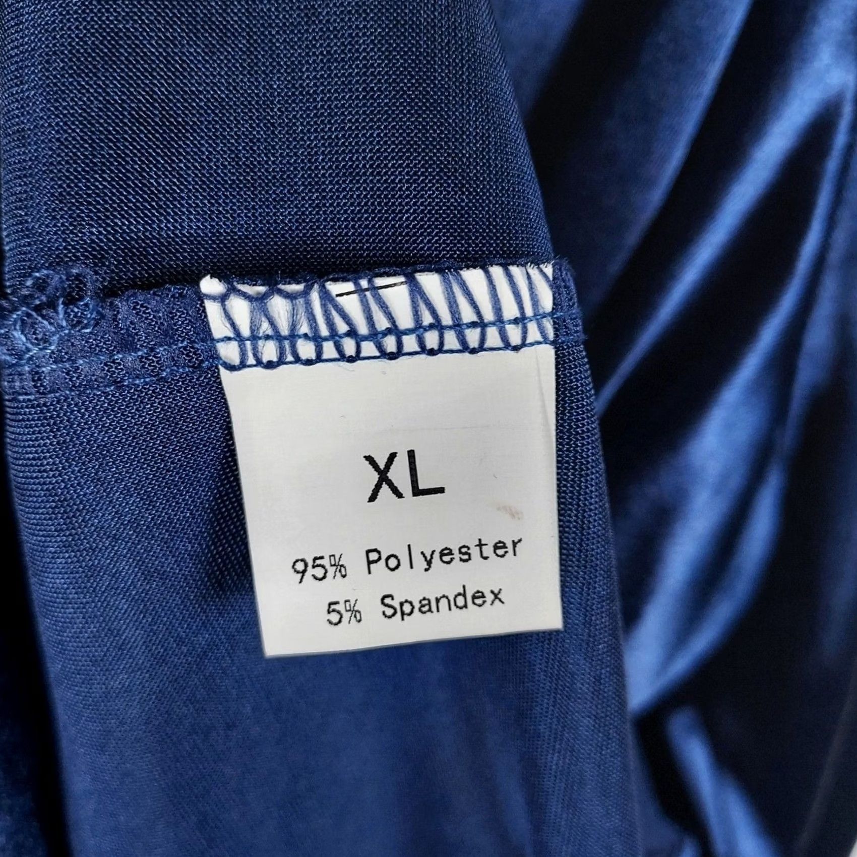Vintage Yajedo Satin V-Neck Dress Size XL Blue Party/Cocktail Long Sleeve New Size XL / US 12-14 / IT 48-50 - 7 Thumbnail