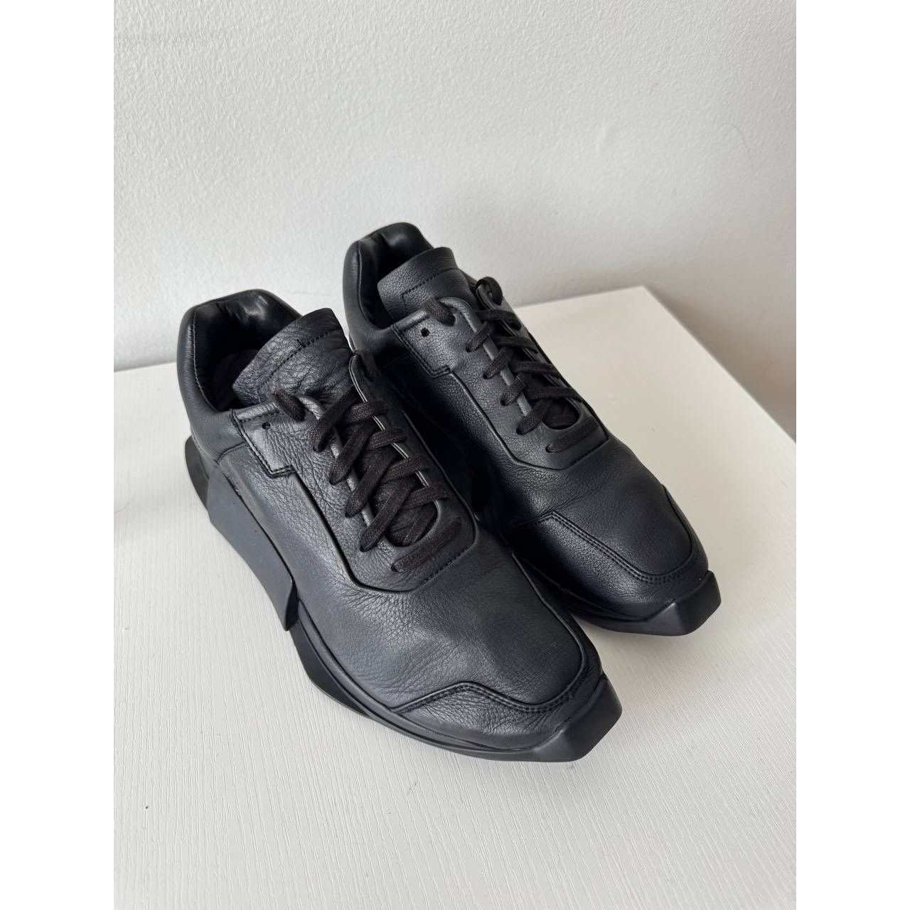 Rick Owens Adidas Rick Owens Level Runner Low Black Leather Sneakers Size US 7.5 / EU 40-41 - 5 Thumbnail