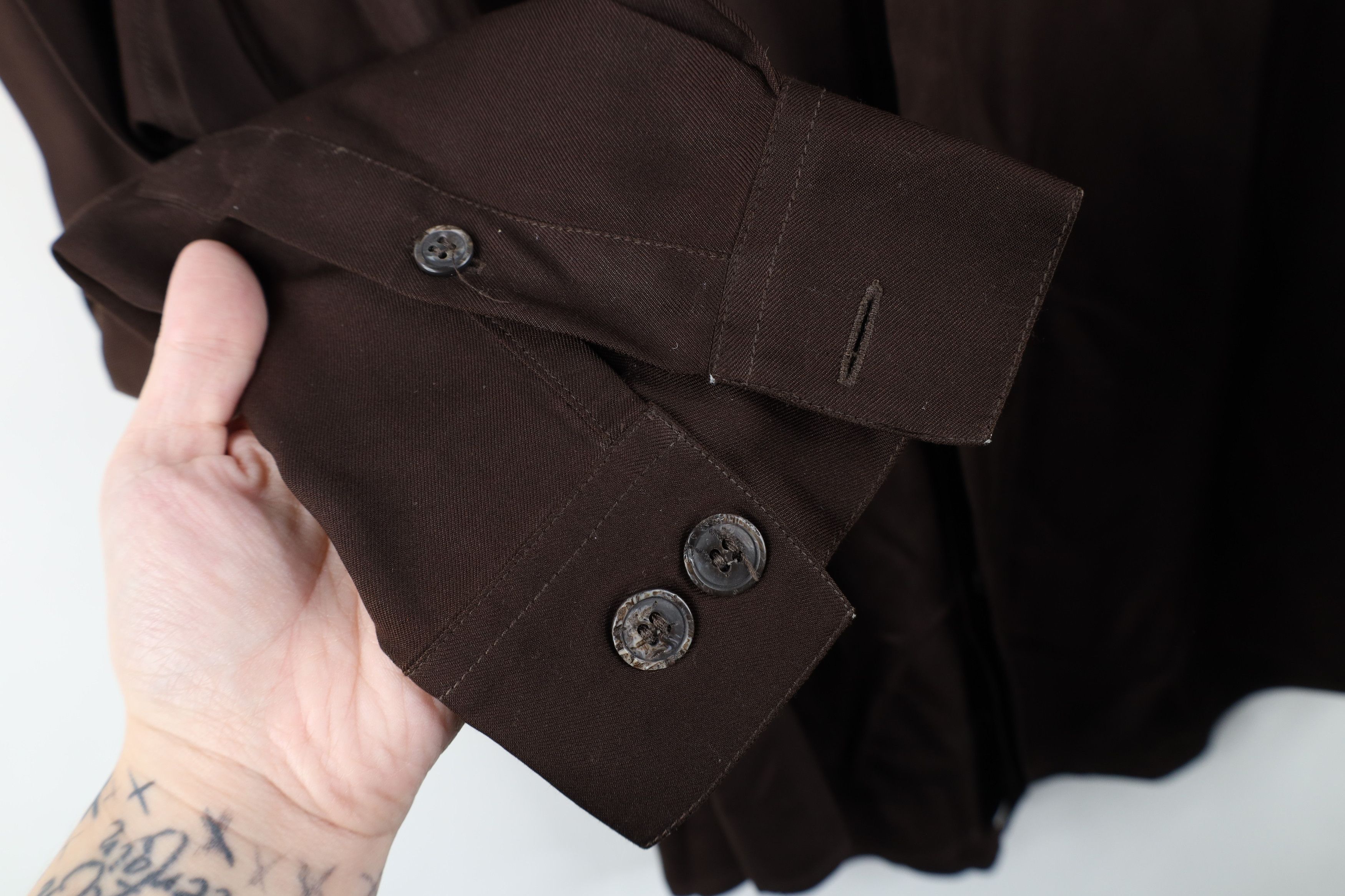 Vintage Vintage 90s Streetwear Wool Blend Collared Button Shirt Size US XL / EU 56 / 4 - 9 Thumbnail