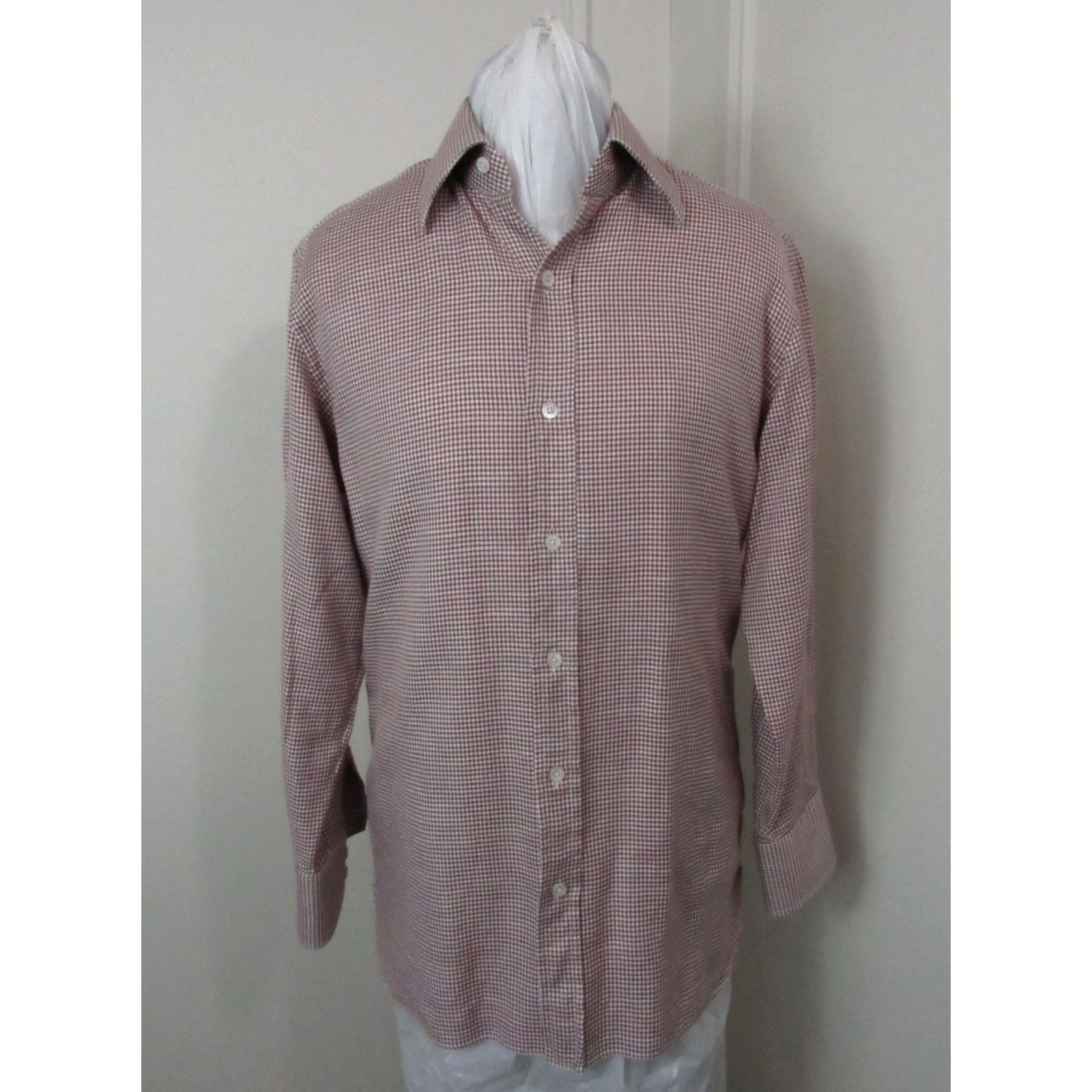 Tom Ford Tom Ford Designer Shirt Dress Button Up Houndstooth Size 42 / 16.5 Size 46R - 2 Thumbnail