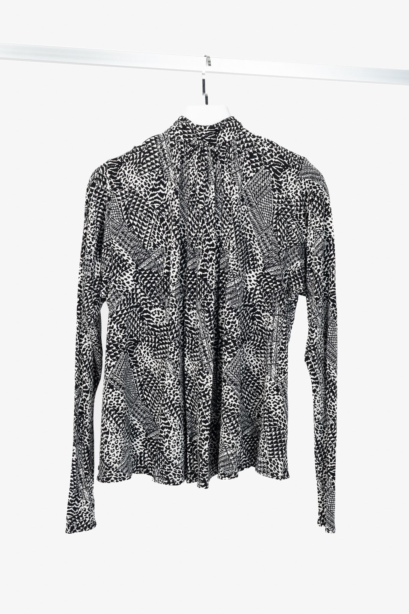 Proenza Schouler Proenza Schouler Black & White Mixed-Print Jersey Top Size S / US 4 / IT 40 - 2 Thumbnail