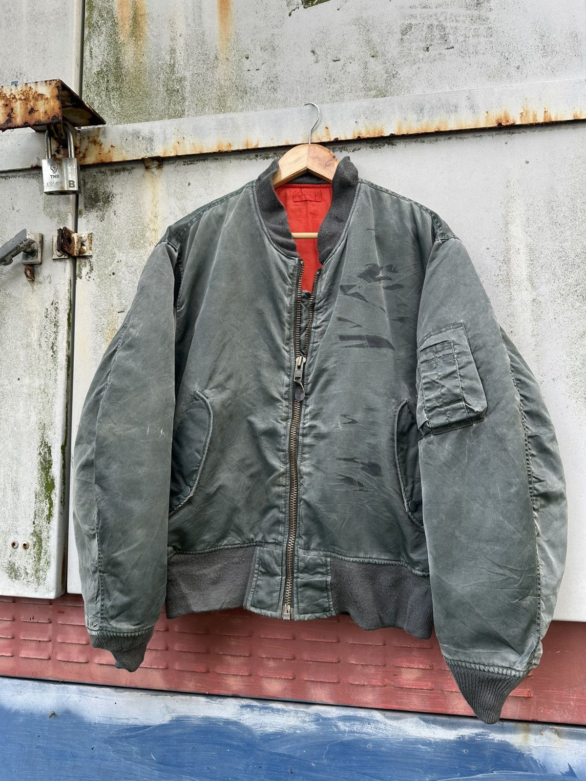 Vintage 🪖Vintage Faded Machope MA-1 Man Intermediate Bomber Jacket Size US M / EU 48-50 / 2 - 4 Thumbnail
