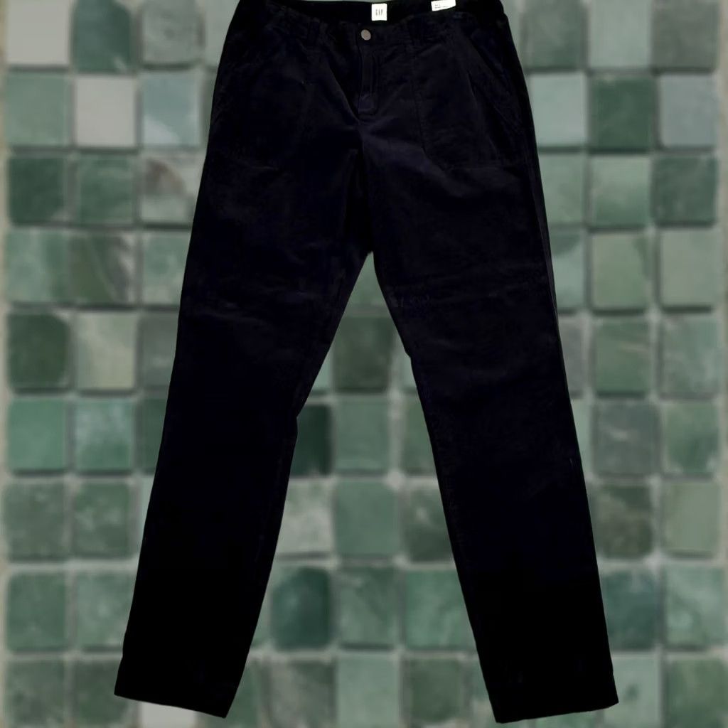 Gap GAP Navy Blue Skinny Ankle Corduroy Velvet Velour Pants 34x31 Tall 10T Women Shirt? Size 32" / US 10 / IT 46 - 1 Thumbnail