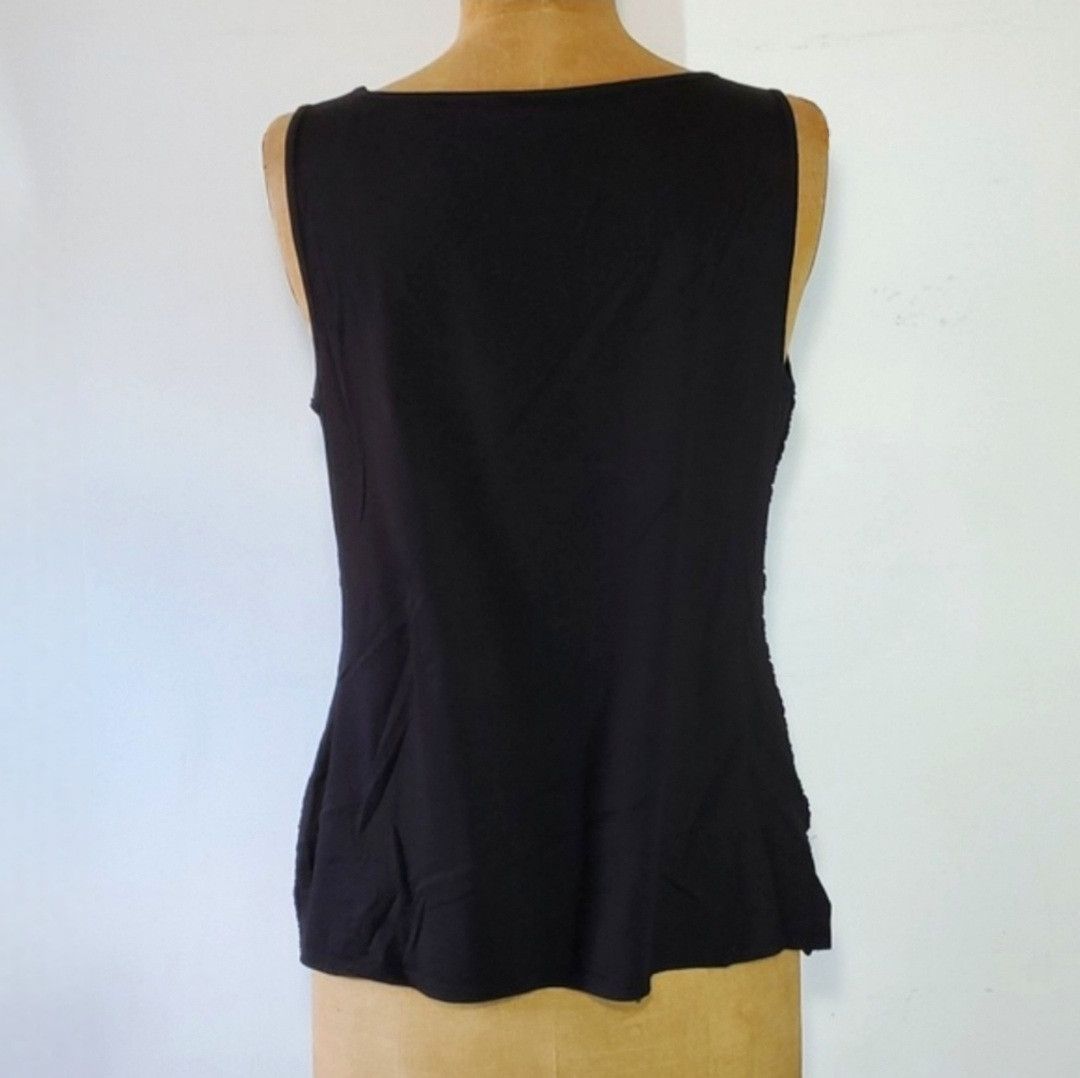 Ann Taylor Ann Taylor Size LP Cami Tank Top Camisole Black Texture Size L / US 10 / IT 46 - 3 Thumbnail