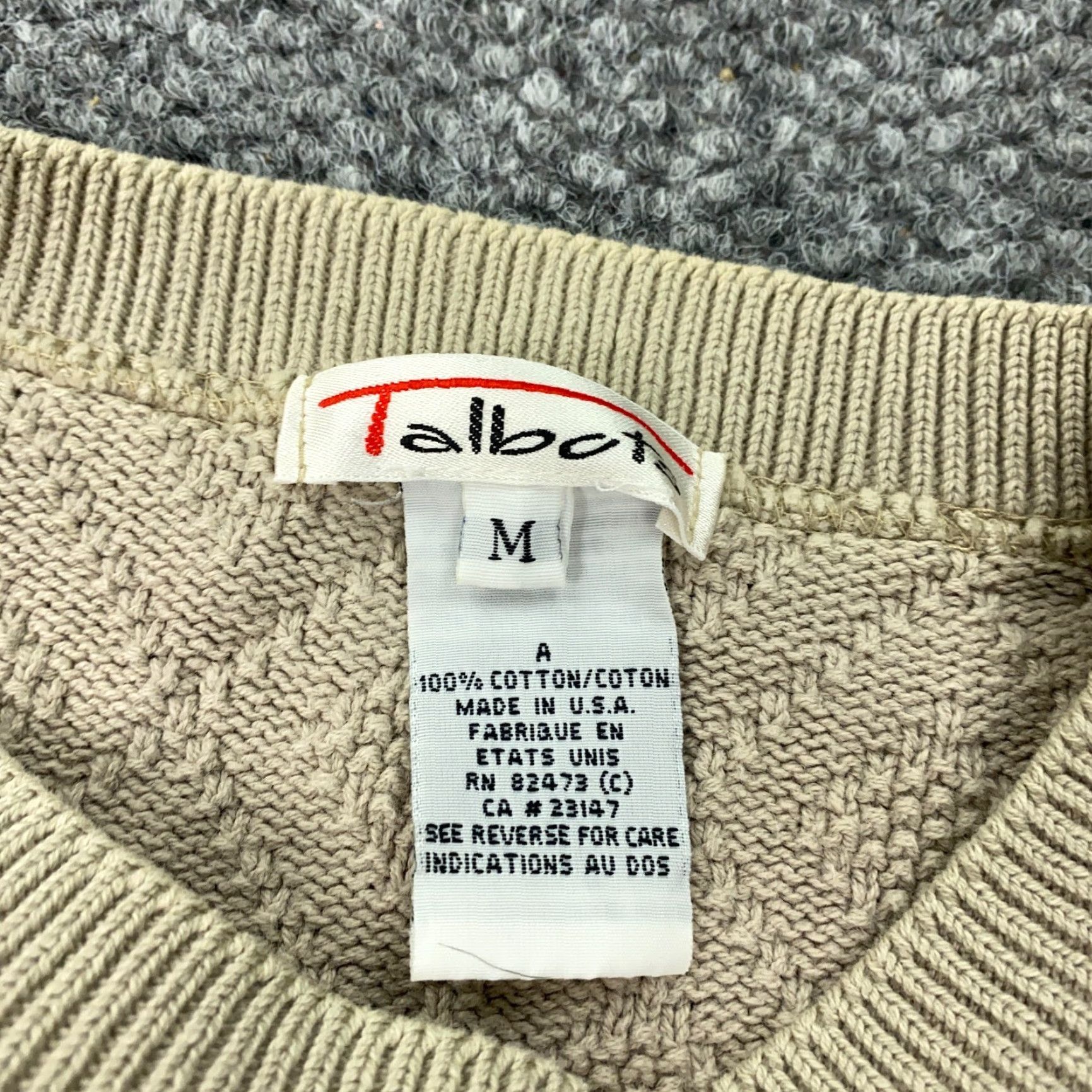 Talbots Talbots Sweater Women Medium Beige Knit Crew Neck Pullover Cotton Fall Winter Shirt Size M / US 6-8 / IT 42-44 - 3 Thumbnail