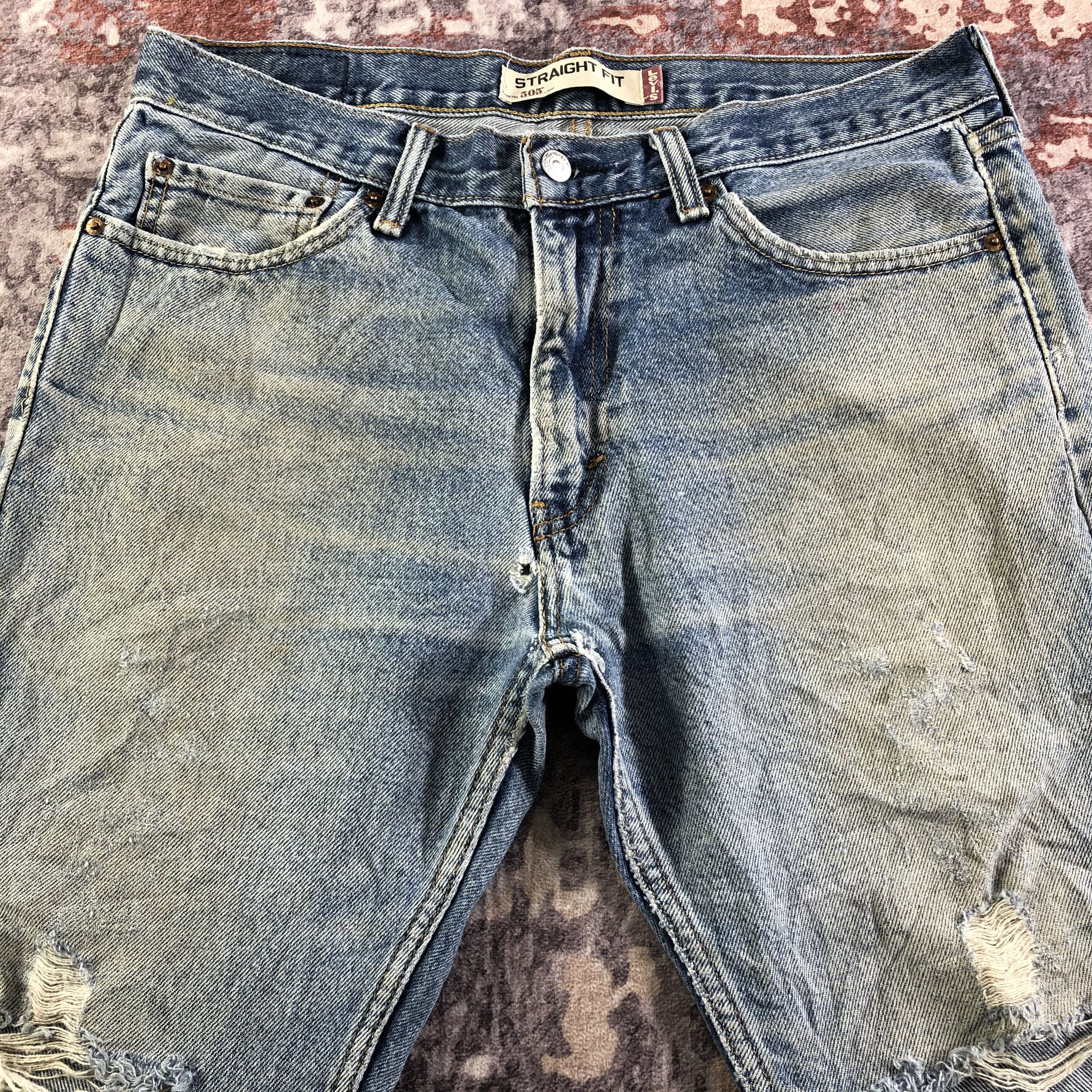 Levi's × Vintage Vintage Distress Levis 505 Jeans-JM3429 Size US 35 - 3 Thumbnail