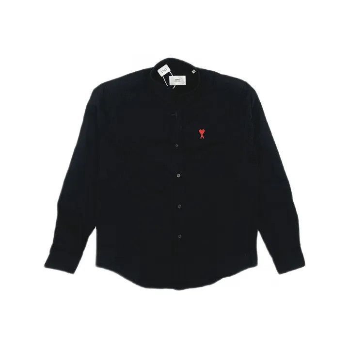 AMI AMIPARIS Black Long Sleeve Shirt with Logo -2507 Size US M / EU 48-50 / 2 - 2 Thumbnail