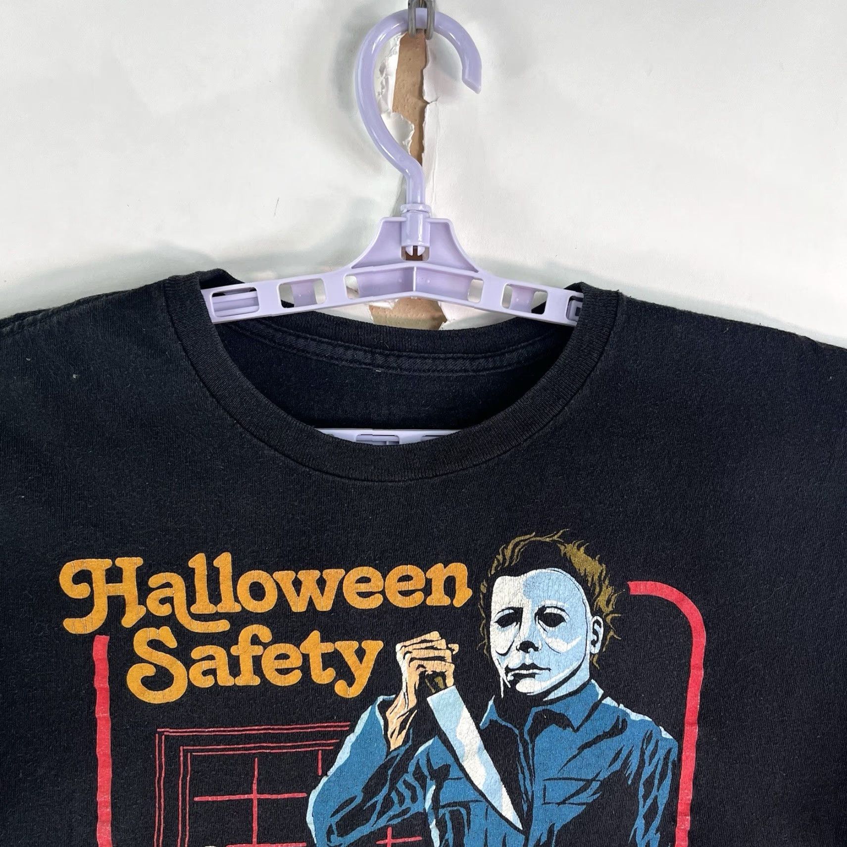 Vintage Halloween Michael Myers Shirt XL Black A Sitter’s Guide Safety Size US XL / EU 56 / 4 - 3 Thumbnail