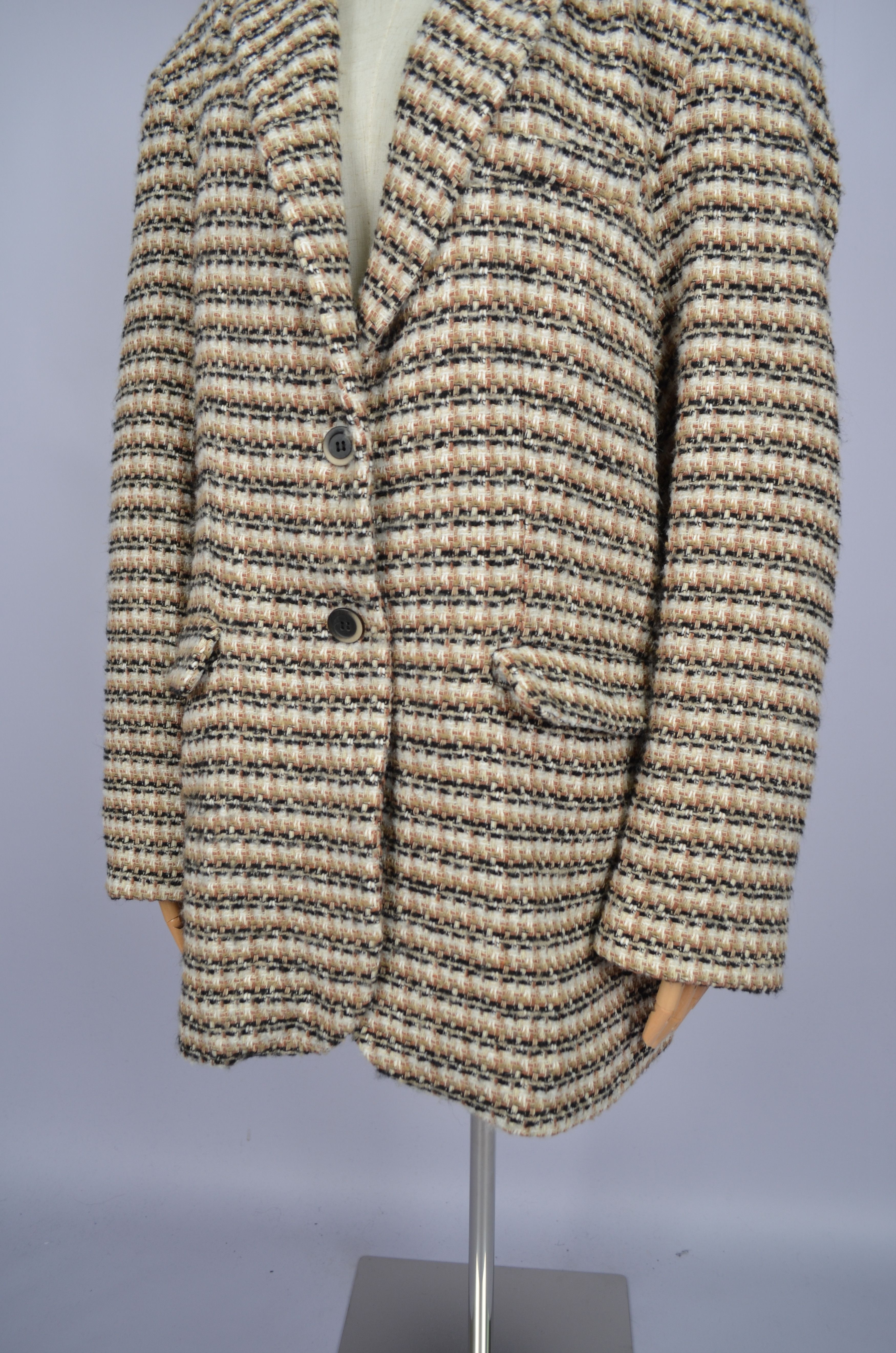 Designer Herzensangelegenheit Tweed Cotton Blazer Jacket Sz 42 XL Size XL / US 12-14 / IT 48-50 - 11 Thumbnail