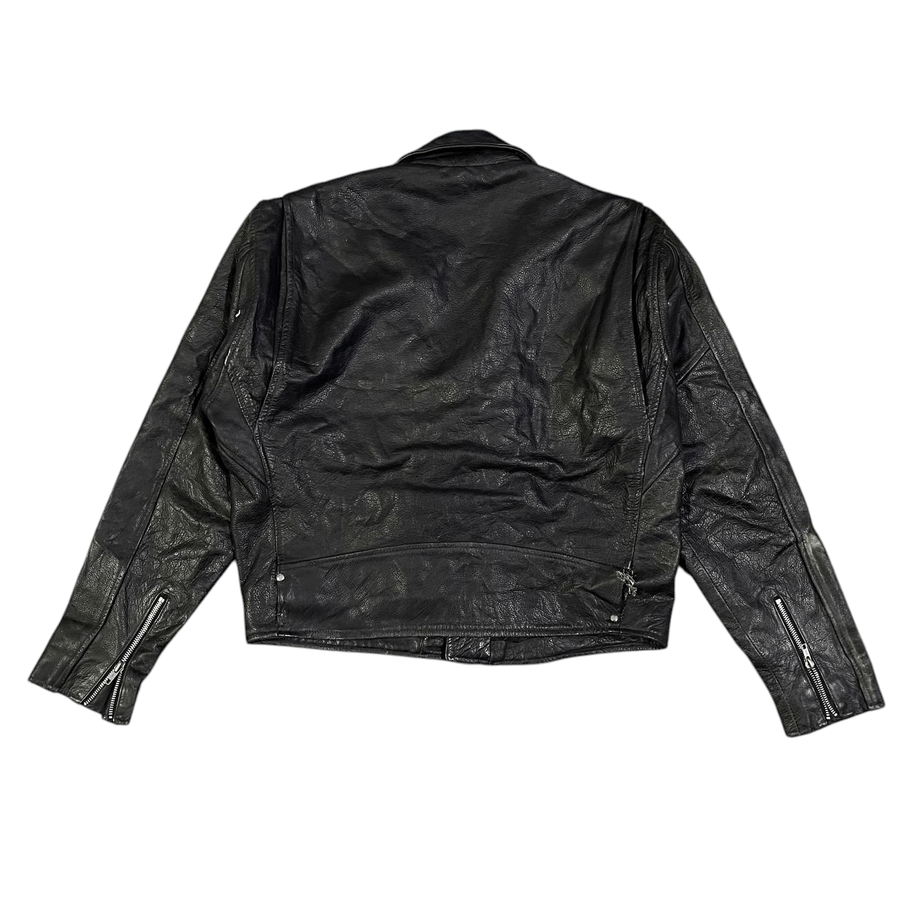 Leather Vintage Motorcycle Rider Leather Jacket Double Collar Size US M / EU 48-50 / 2 - 11 Thumbnail