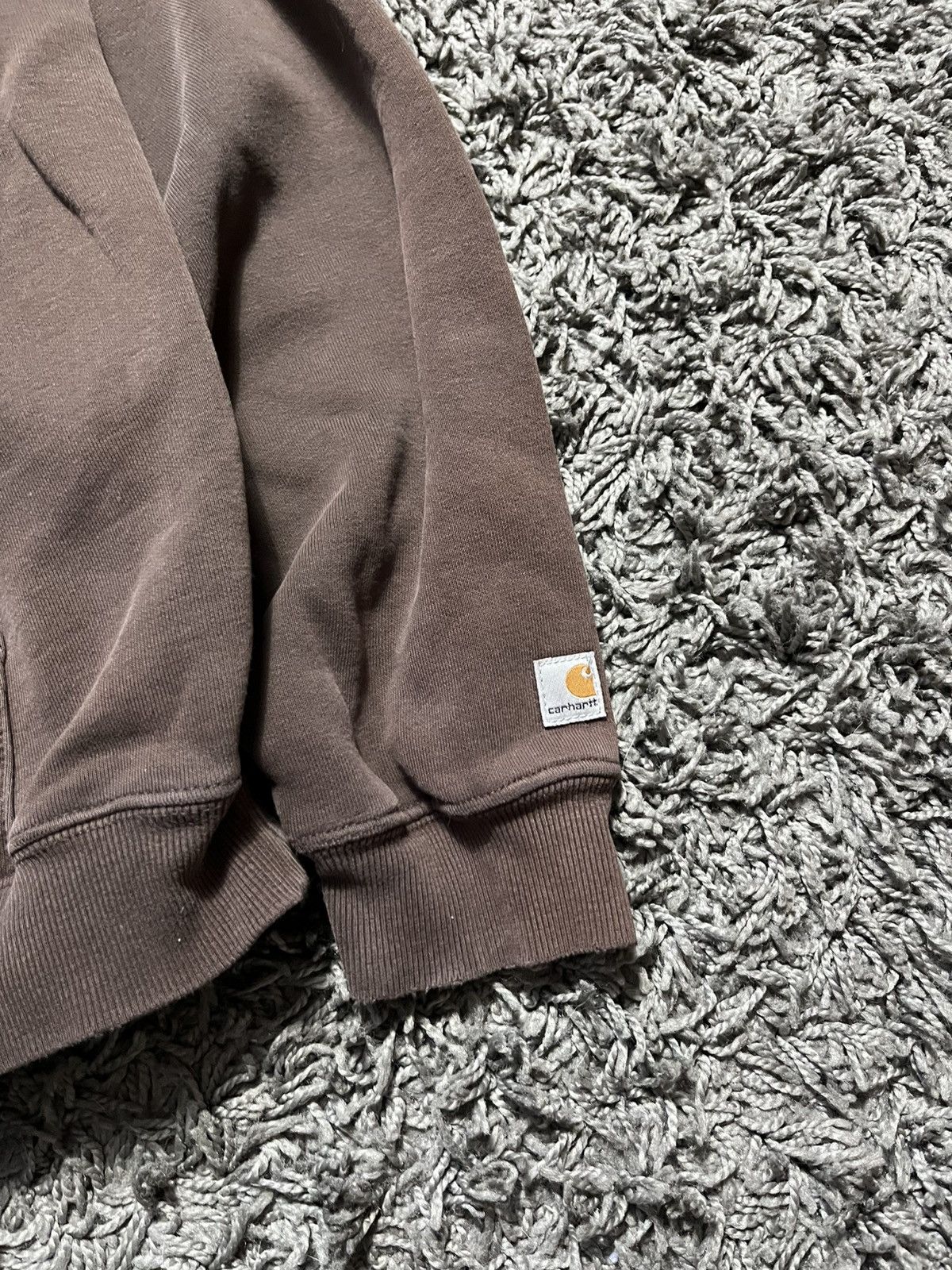 Carhartt Y2K CARHARTT VINTAGE HEAVY COTTON DISTRESSED BROWN HOODIE Size US L / EU 52-54 / 3 - 4 Thumbnail
