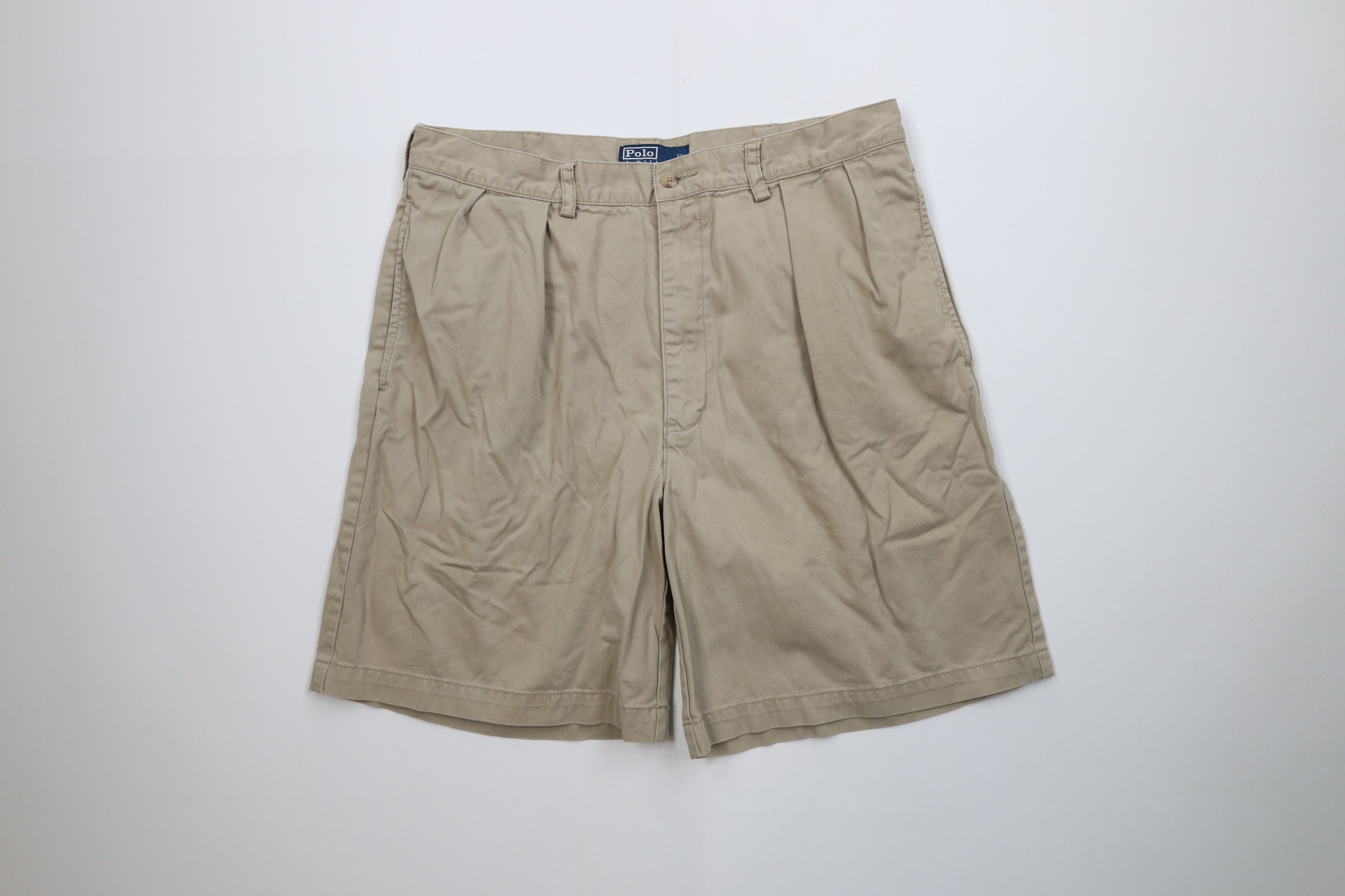 Ralph Lauren Vintage 90s Ralph Lauren Above Knee Chino Shorts Beige Size US 36 / EU 52 - 1 Thumbnail