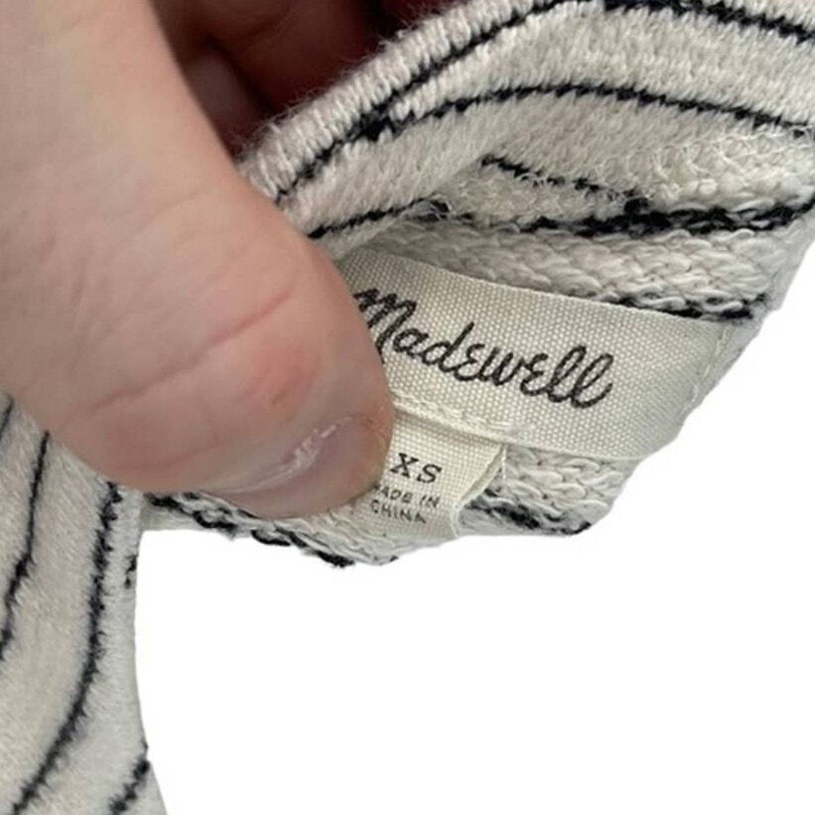 Madewell Madewell Size XS White & Blue Striped 3/4 Sleeve Laced Front Size XS / US 0-2 / IT 36-38 - 5 Thumbnail