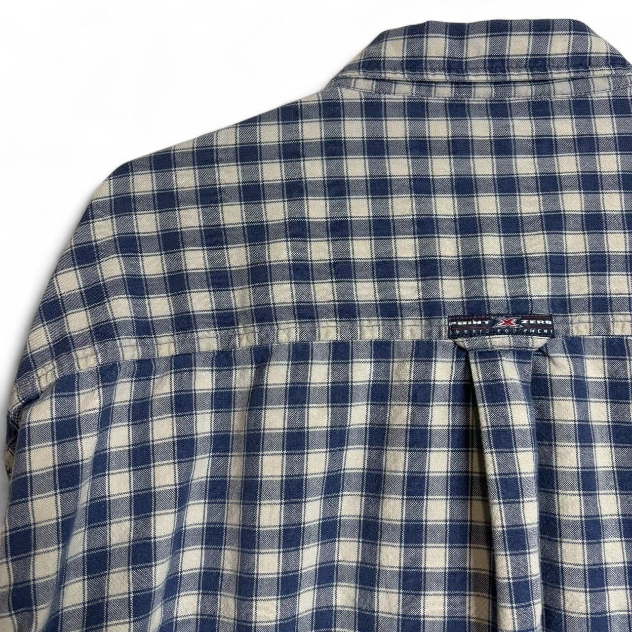 Point Zero × Vintage Vintage 90s Plaid Checkered Blue And White Button-Up Shirt Size US XL / EU 56 / 4 - 7 Thumbnail