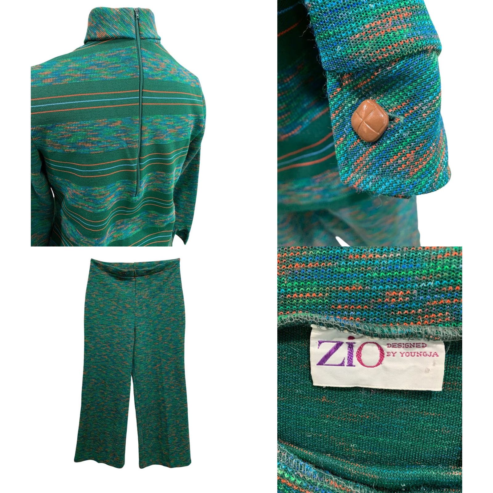 Vintage VINTAGE Large Zio Designed by Youngja Womens Outfit Shirt Pants 1970s Green L Womens Outfit/Set Mens? Size L / US 10 / IT 46 - 8 Thumbnail