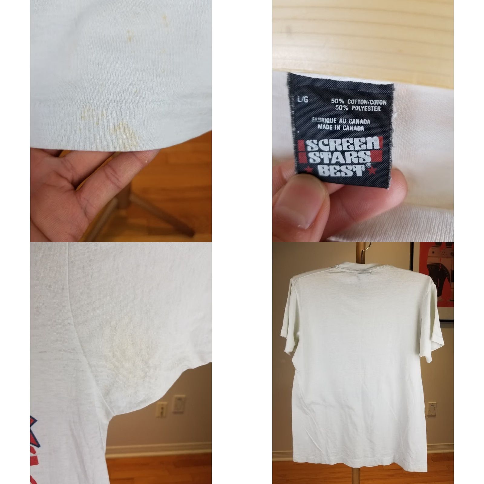 MLB VINTAGE BOSTON RED SOX MLB T-SHIRT LARGE WHITE PAPER THIN SINGLE STITCH 89' Size US L / EU 52-54 / 3 - 8 Thumbnail