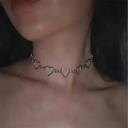 Jewelry Sweet Love Heart Choker Necklace Size ONE SIZE - 3 Thumbnail